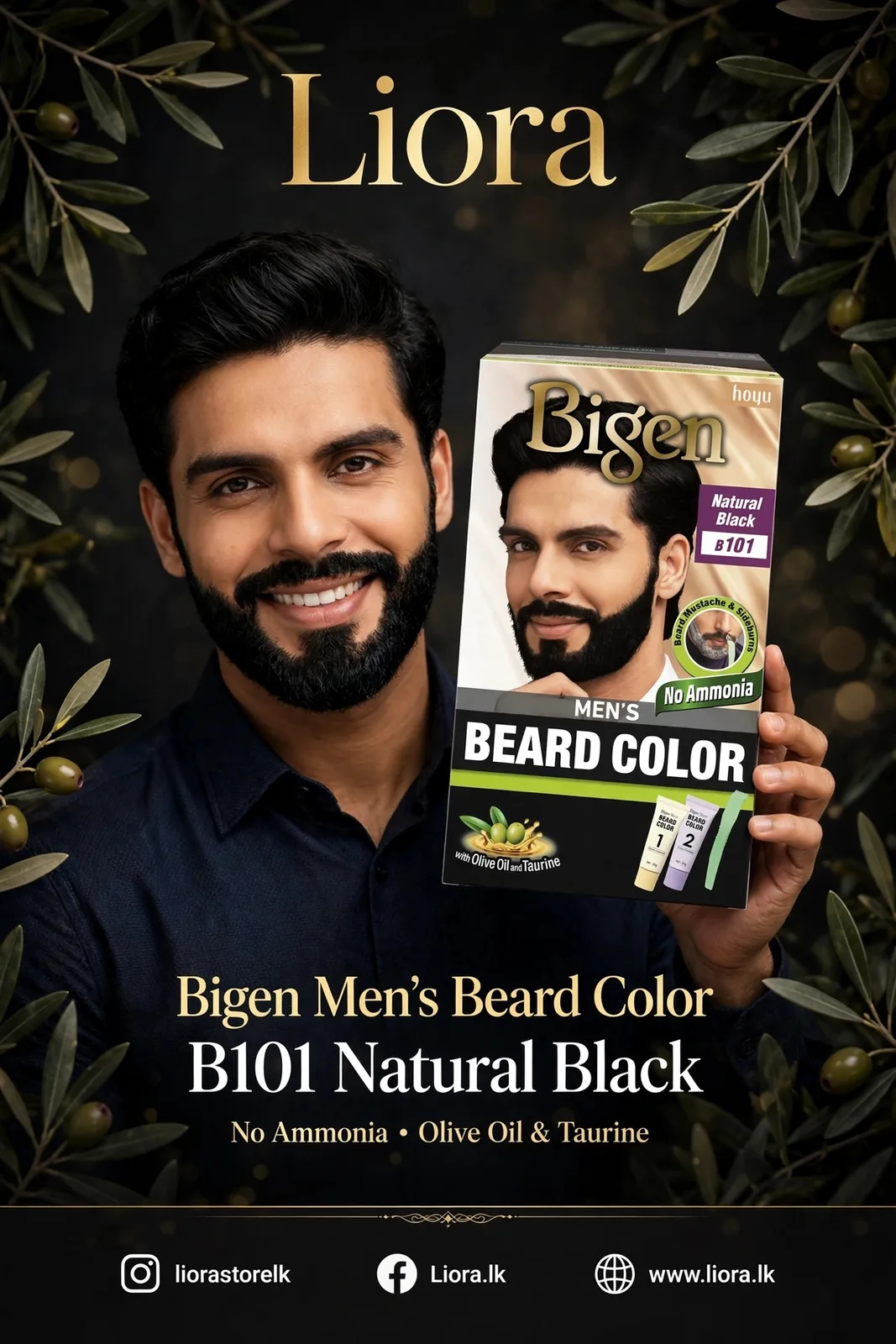 Bigen Men's beard color B. 101. Natural Black
