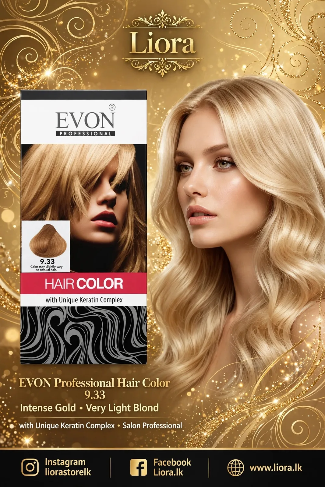 Evon hair color 9.33 Intense Gold Very Light Blond