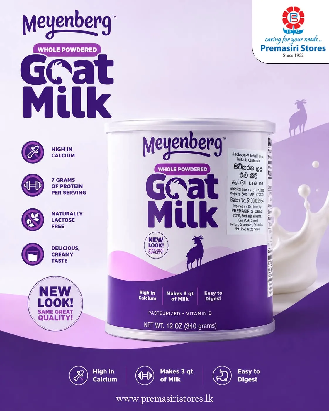 Goat milk powder .USA