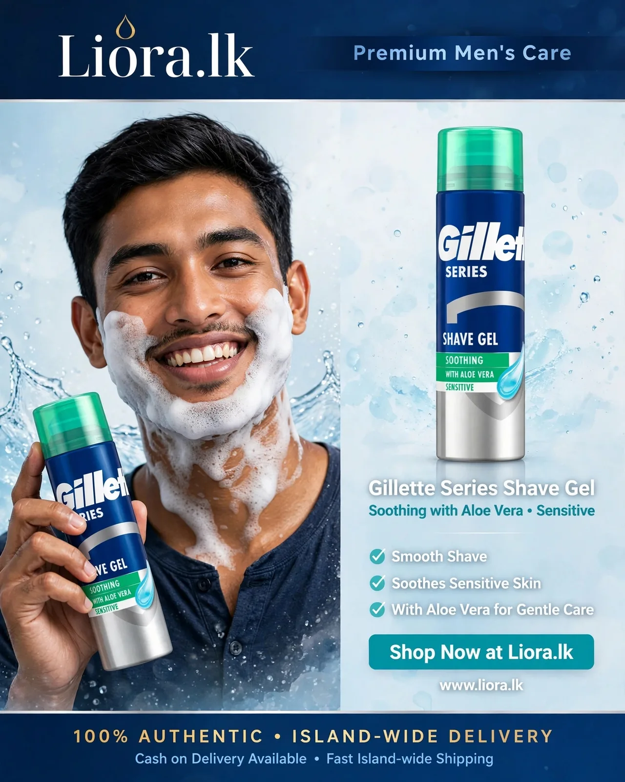 Gillette shave gel soothing with aloe vera sensitive 200ml.UK