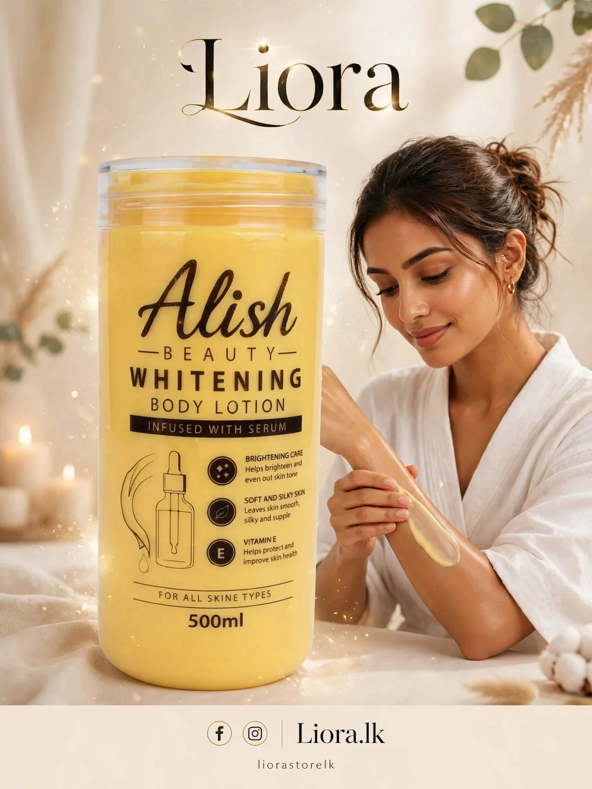 Alish Beauty Whitening Body Lotion Infused With Serum 500 ml