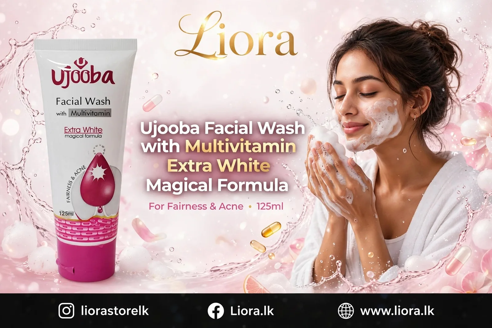 Ujoona Facial Wash With Multivitamin Extra White 125 ml